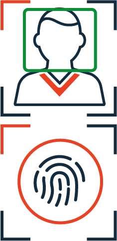 TECH5_facial recognition_finger recognition Icon of TECH5_facial recognition and fingerprint recognition